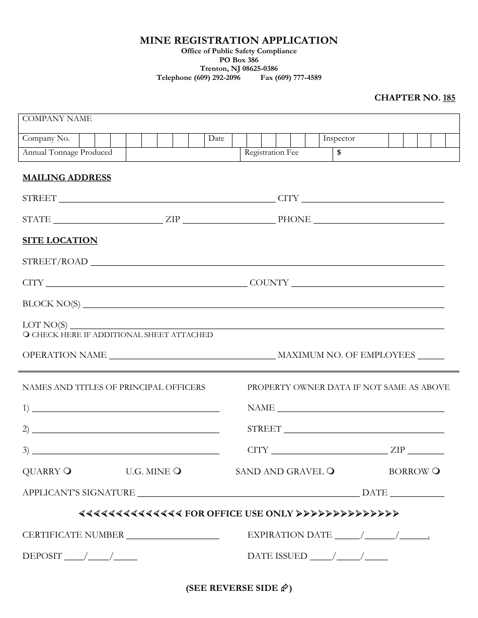 New Jersey Mine Registration Application - Fill Out, Sign Online and ...