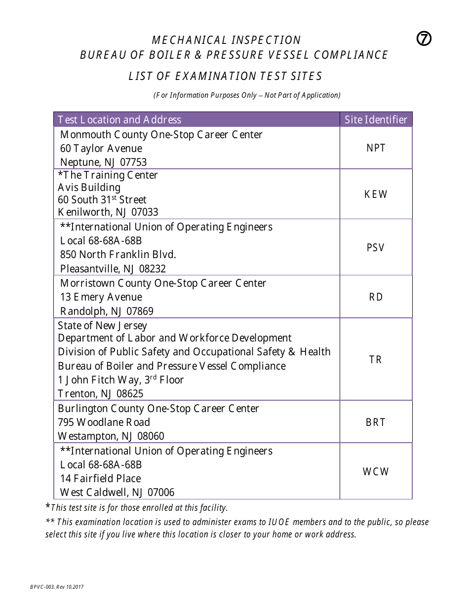 Form BPVC003 Fill Out, Sign Online and Download Printable PDF, New