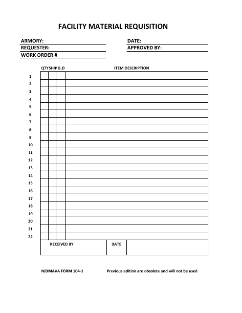 NJDMAVA Form 104-1  Printable Pdf
