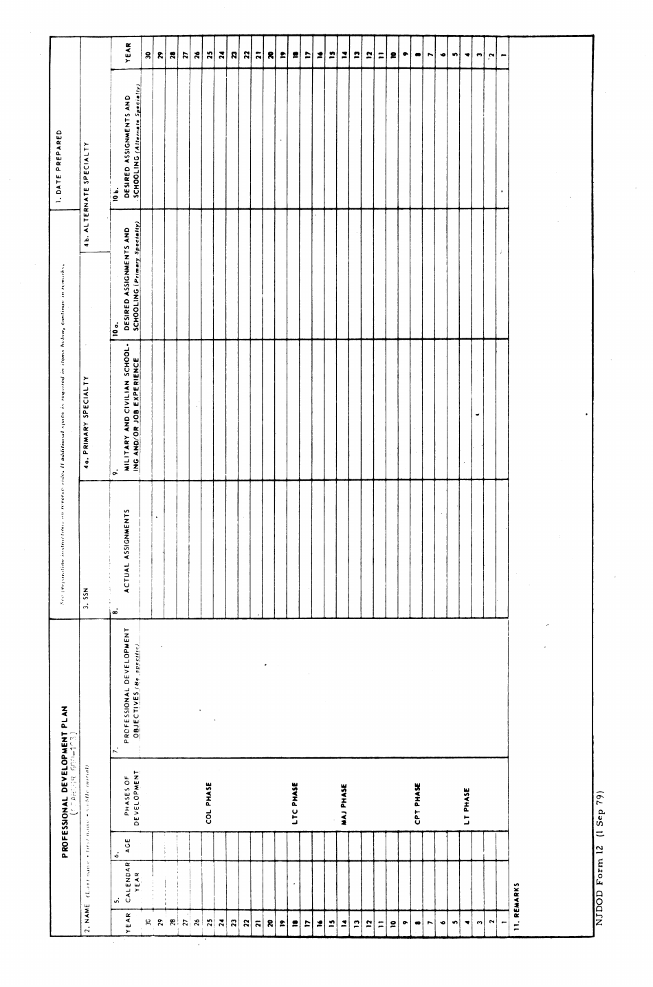 NJDMAVA Form 600-103-1 Professional Development Plan - New Jersey, Page 1