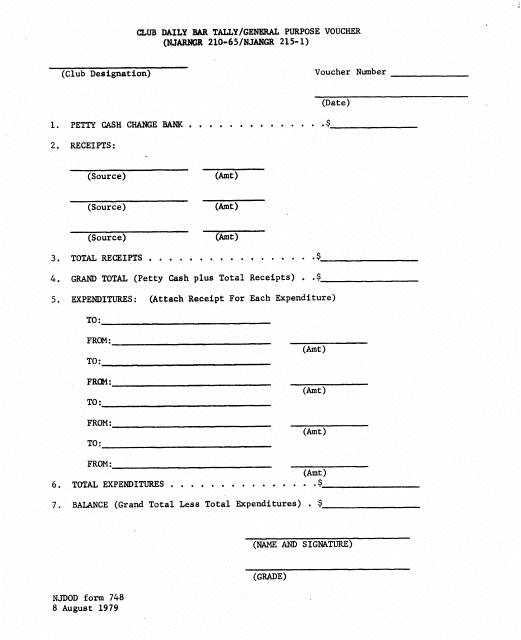 NJDMAVA Form 748  Printable Pdf