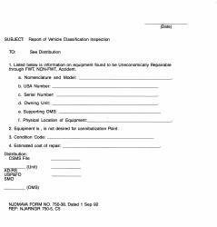 NJDMAVA Form 750-38 &quot;Vehicle Classification Inspection Report&quot; - New Jersey