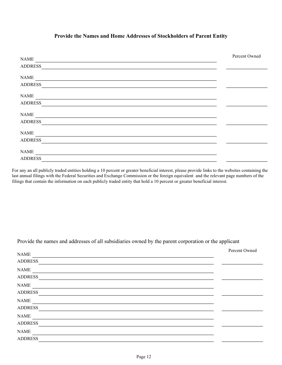 Form DC74A Contractors Financial and Equipment Statement Experience Questionnaire and Past Performance Record - New Jersey, Page 12