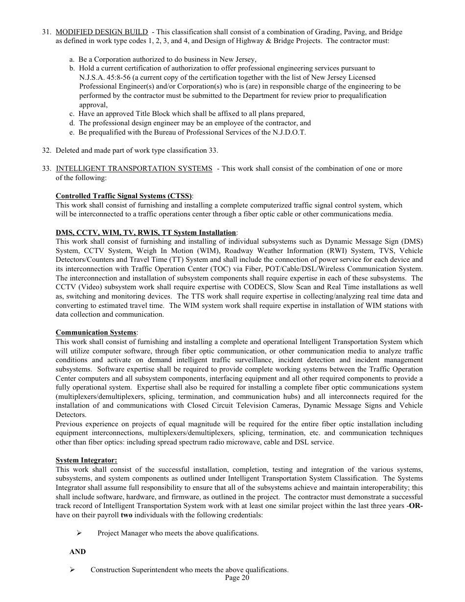 Form DC74A Contractors Financial and Equipment Statement Experience Questionnaire and Past Performance Record - New Jersey, Page 20