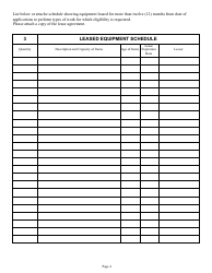 Form DC74A Contractor&#039;s Financial and Equipment Statement Experience Questionnaire and Past Performance Record - New Jersey, Page 4