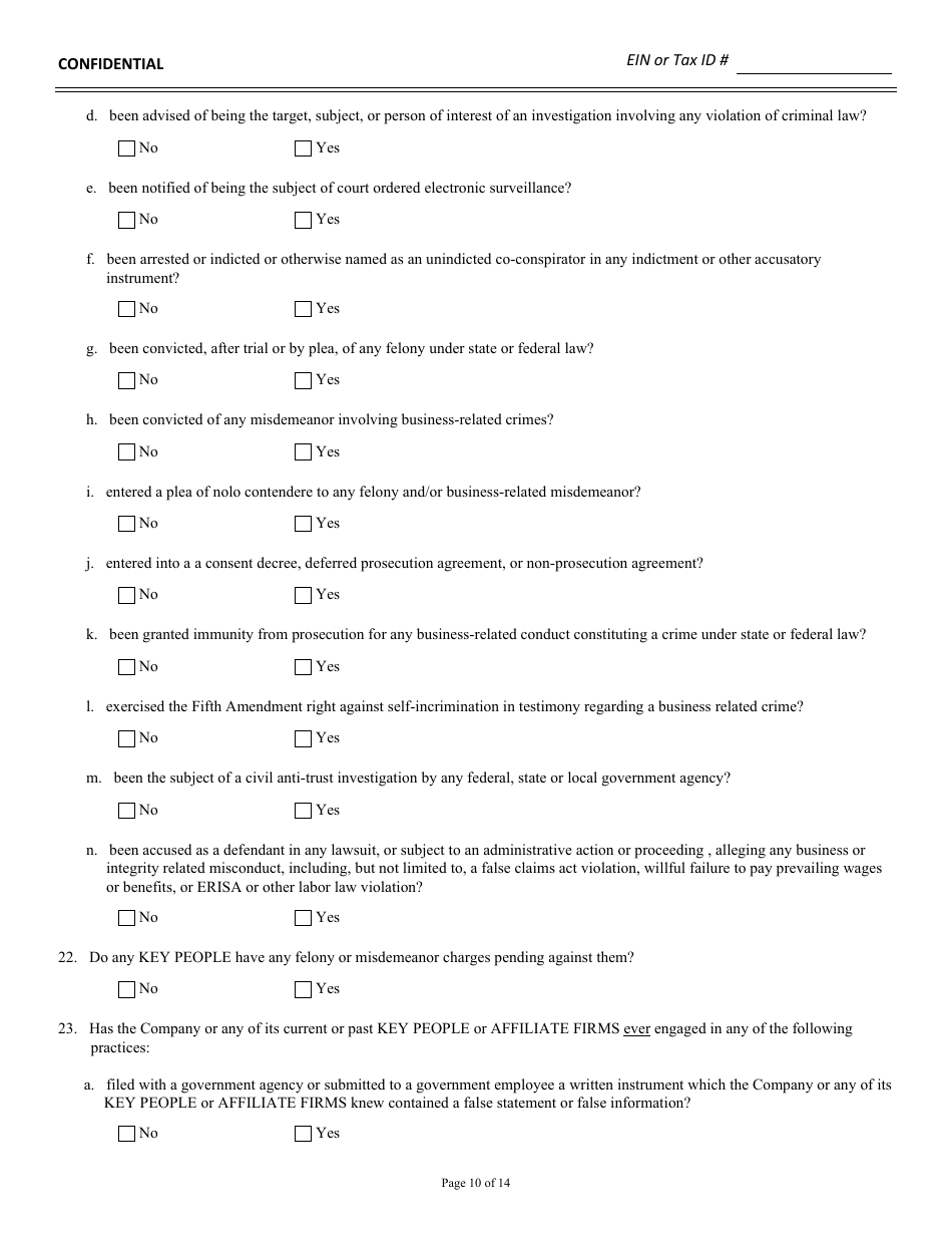 Background Qualification Questionnaire - New Jersey, Page 11