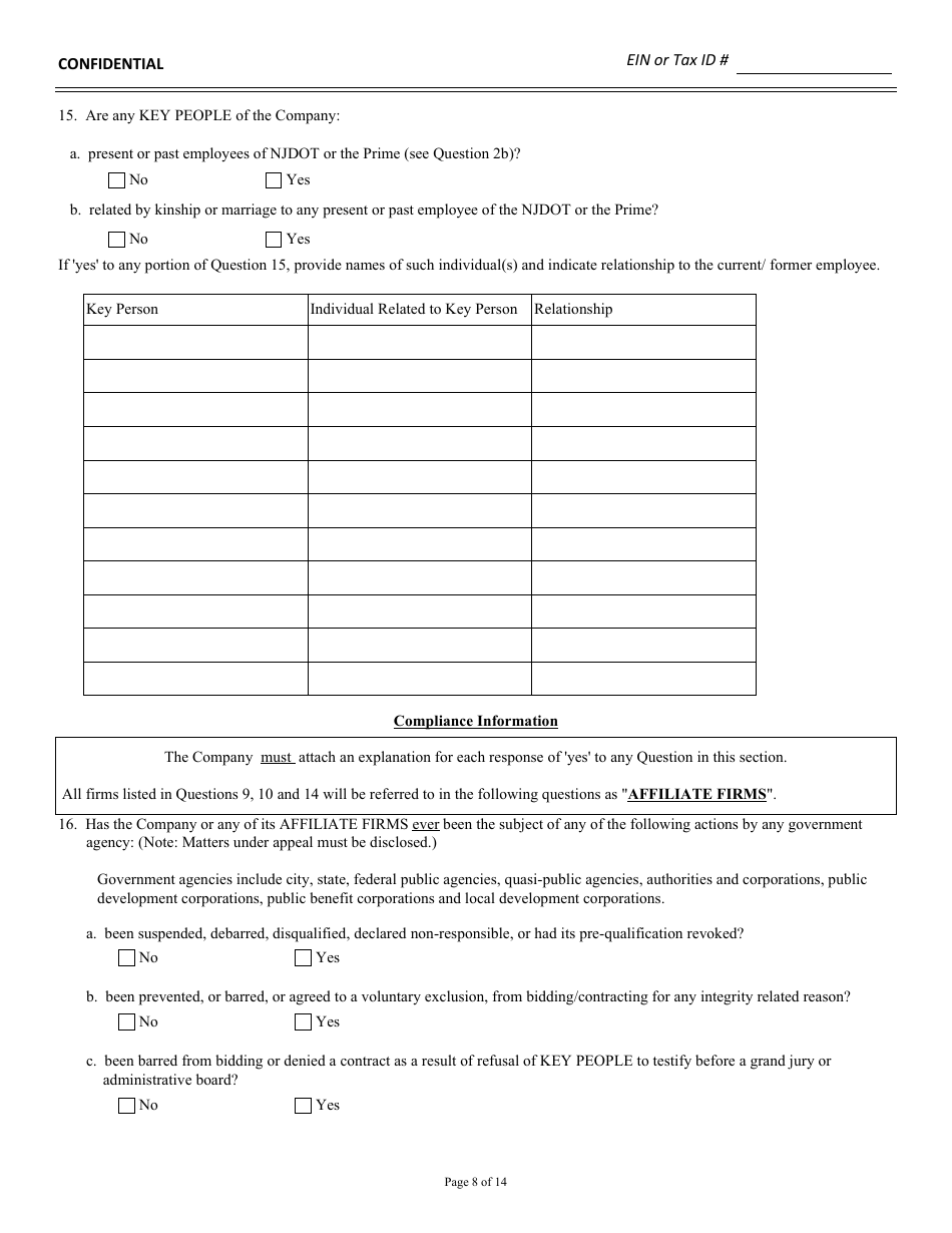 Background Qualification Questionnaire - New Jersey, Page 9