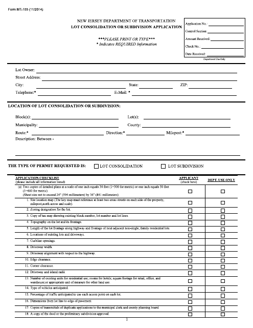 Form MT-155  Printable Pdf