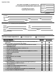 Form MT-155 Lot Consolidation or Subdivision Application - New Jersey