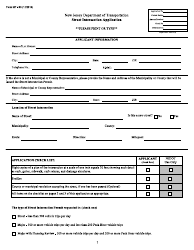 Form MT-160 Street Intersection Application - New Jersey