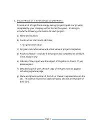 Application for Classification/Energy Services Company (Esco) - New Jersey, Page 4