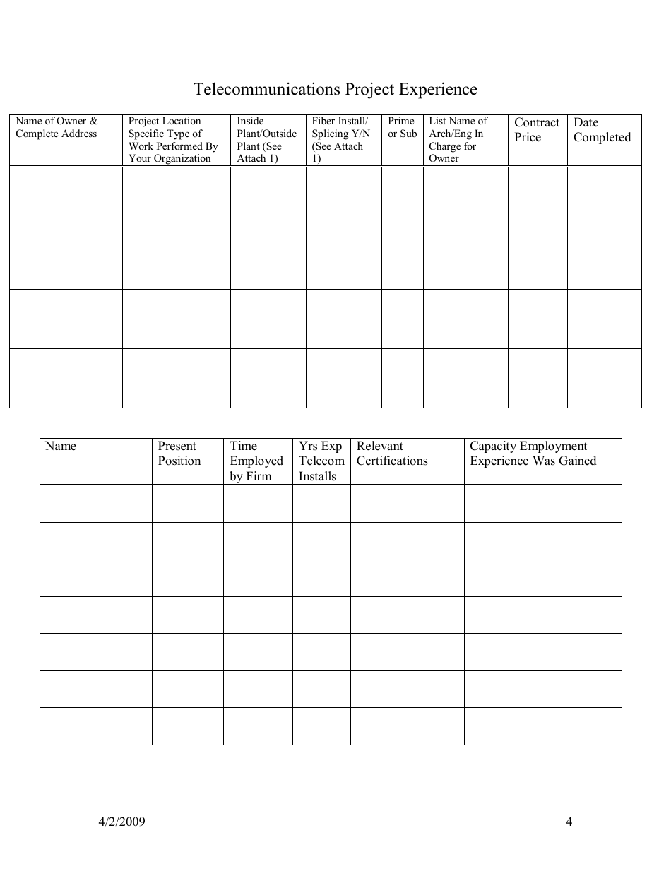 Application for Classification / Telecommunications - New Jersey, Page 4