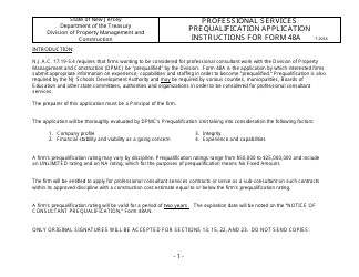 Instructions for Form 48A Professional Services Prequalification Application - New Jersey, Page 2