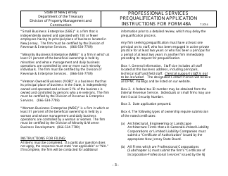 Instructions for Form 48A Professional Services Prequalification Application - New Jersey, Page 4