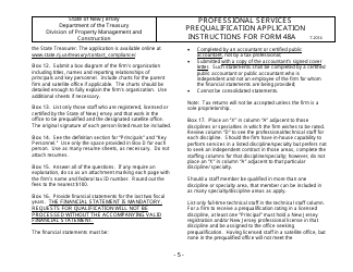 Instructions for Form 48A Professional Services Prequalification Application - New Jersey, Page 6
