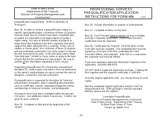 Instructions for Form 48A Professional Services Prequalification Application - New Jersey, Page 7