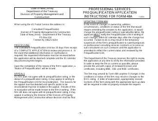 Instructions for Form 48A Professional Services Prequalification Application - New Jersey, Page 8