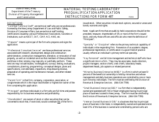 Instructions for Form 48T Material Testing Laboratory Prequalification Application - New Jersey, Page 3