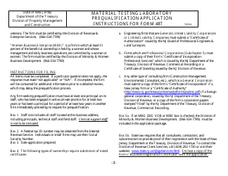 Instructions for Form 48T Material Testing Laboratory Prequalification Application - New Jersey, Page 4