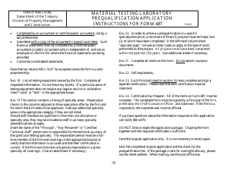 Instructions for Form 48T Material Testing Laboratory Prequalification Application - New Jersey, Page 6