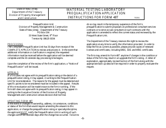 Instructions for Form 48T Material Testing Laboratory Prequalification Application - New Jersey, Page 7