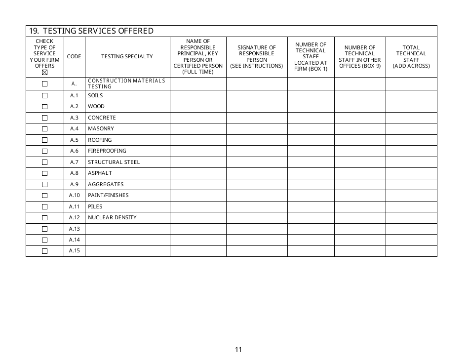 Form 48T Material Testing Laboratory Pre-qualification Application - New Jersey, Page 11