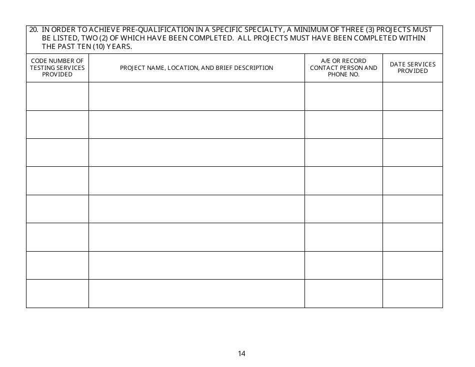 Form 48T Material Testing Laboratory Pre-qualification Application - New Jersey, Page 14