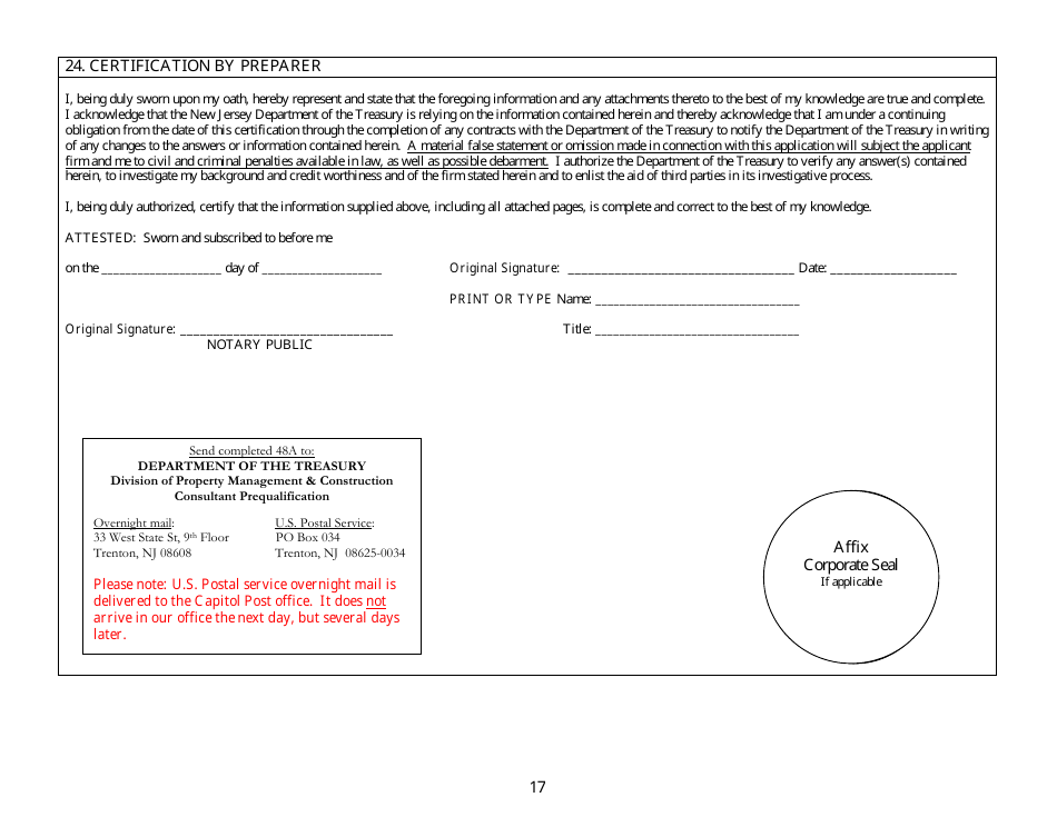 Form 48T Material Testing Laboratory Pre-qualification Application - New Jersey, Page 17