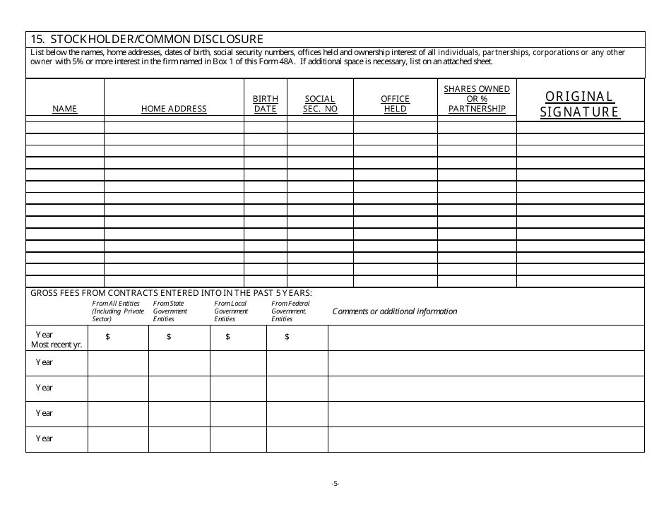 Form 48A Professional Services Prequalification Application Form - New Jersey, Page 6