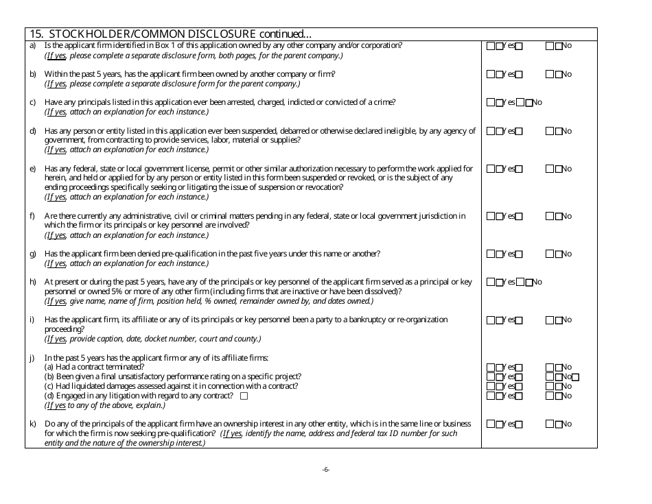 Form 48A Professional Services Prequalification Application Form - New Jersey, Page 7