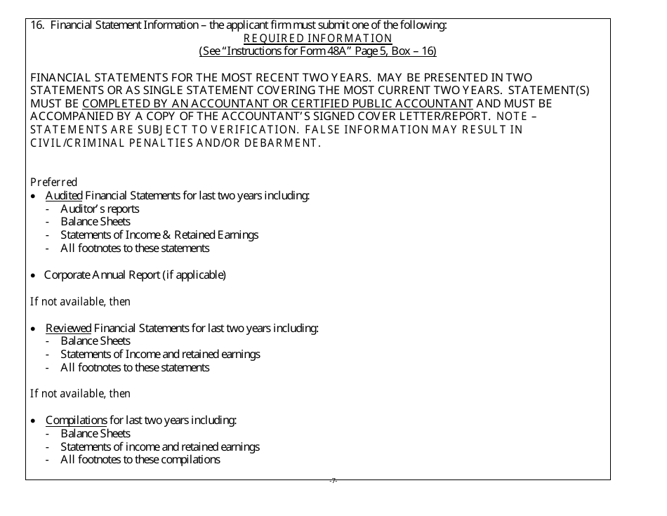 Form 48A Professional Services Prequalification Application Form - New Jersey, Page 8