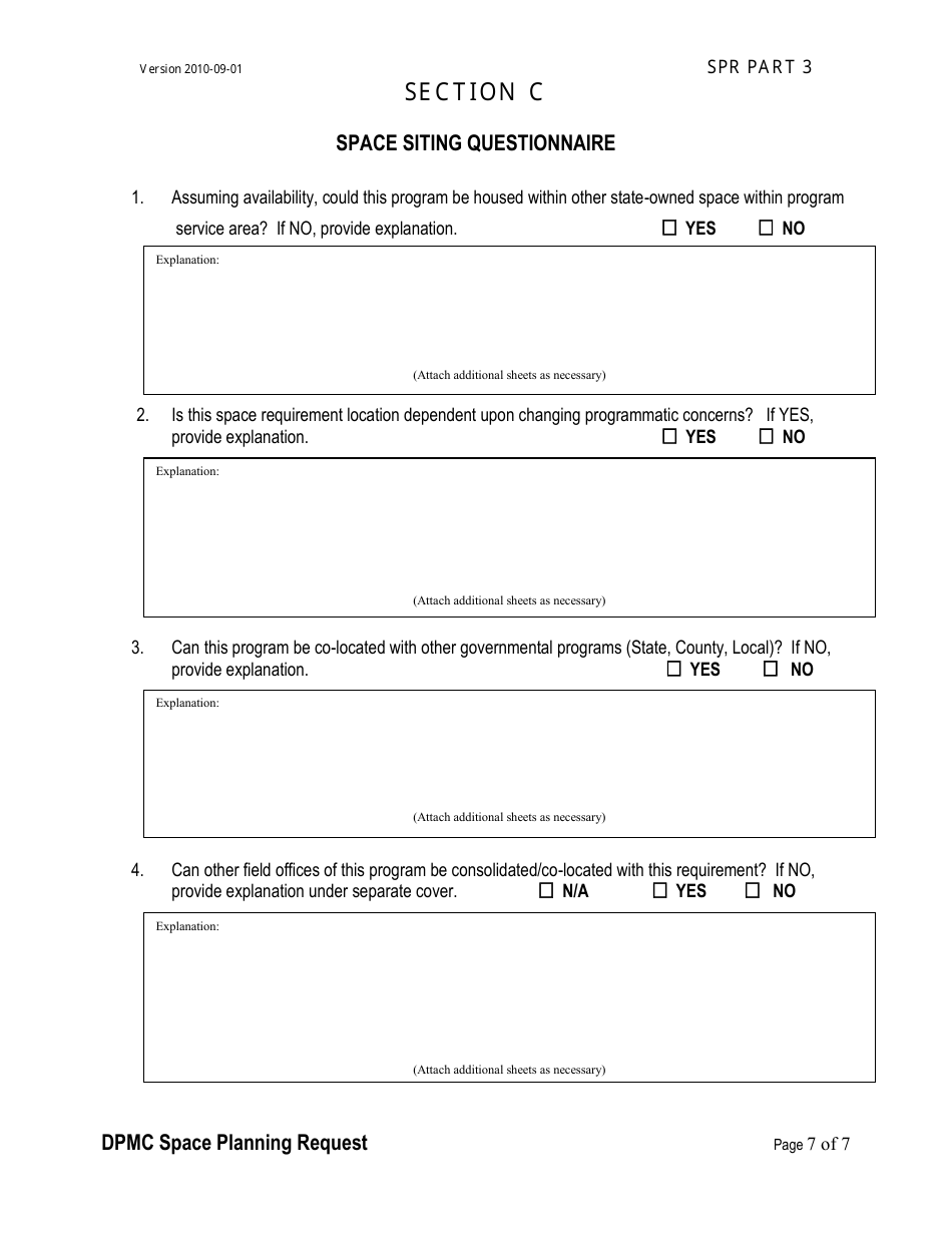 Part 3 Space Planning Request for Dpmc Use Only - New Jersey, Page 7