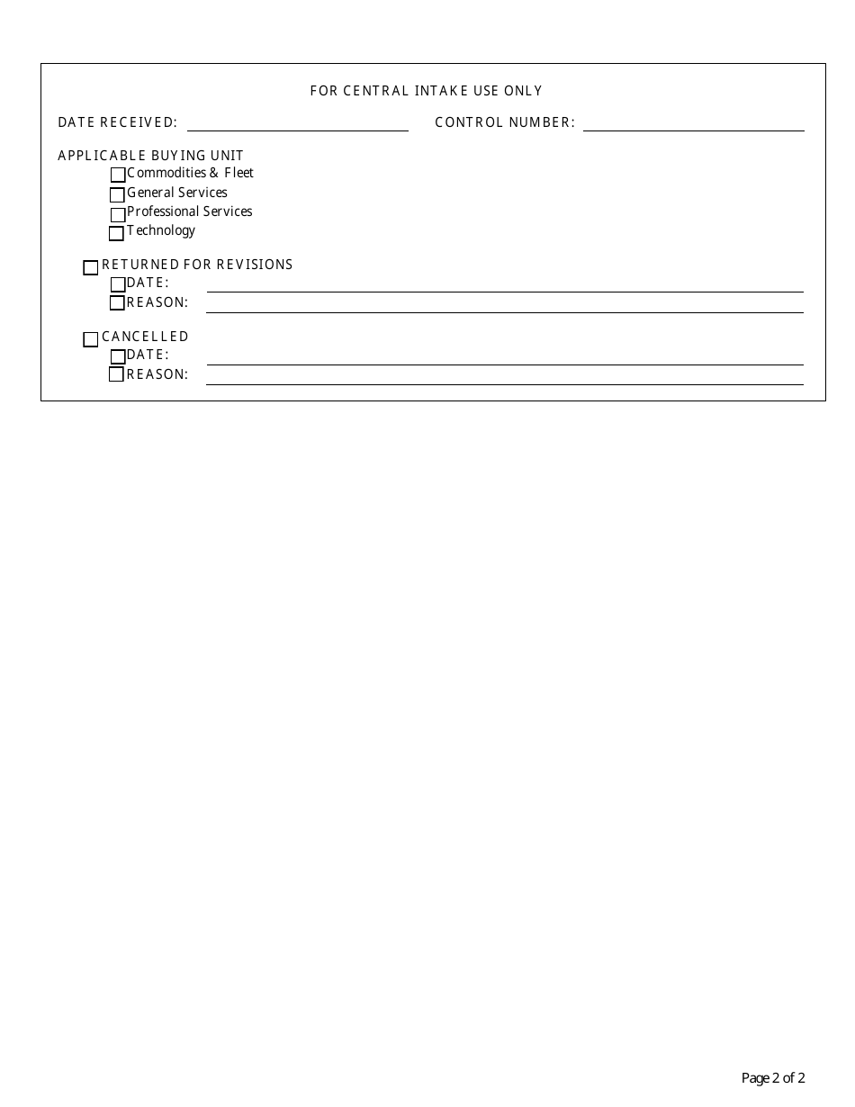 Procurement Request Form - New Jersey, Page 2