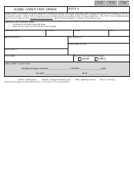 Form AD303 (10166) &quot;Audio/Video Tape Order&quot; - New Jersey
