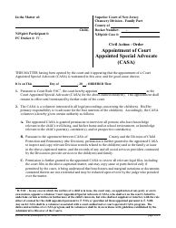 Document preview: Form 10161 Appointment of Court Appointed Special Advocate (Casa) - Order - New Jersey