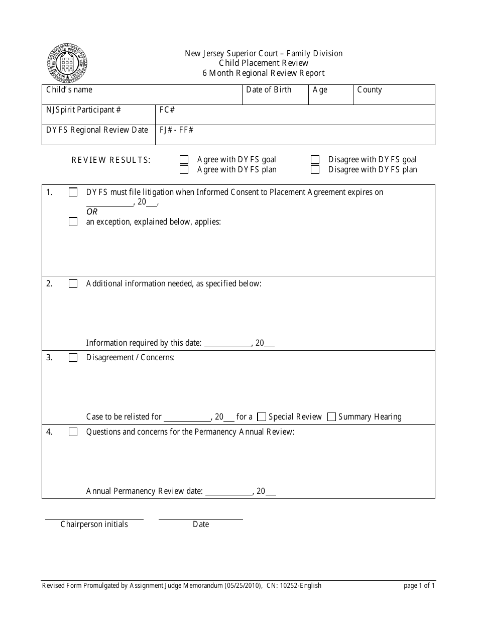 Form Cn:10252 - Fill Out, Sign Online And Download Printable Pdf, New 