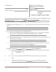 Document preview: Form 10254 Initial (15-day) Court Order - New Jersey