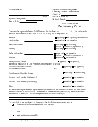 Document preview: Form 10255 FC Permanency Order - New Jersey