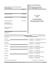 Document preview: Form 10264 Guardianship Multipurpose Order - New Jersey