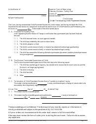 Document preview: Form CN:10313 Order Terminating Child Placement Review - New Jersey