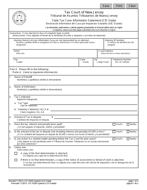 Form 10326  Printable Pdf