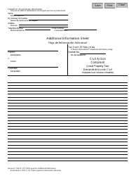 Form 10330 &quot;Complaint Additional Information Sheet&quot; - New Jersey (English/Spanish)