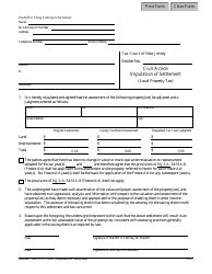 Form 10337 &quot;Stipulation of Settlement Form&quot; - New Jersey
