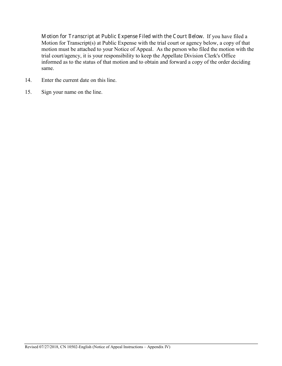 Form 10502 Appendix IV Notice of Appeal - New Jersey, Page 3