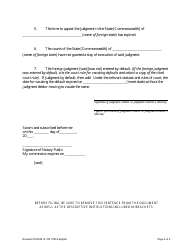 Form A (10519) Affidavit in Support of Application to Record a Foreign Judgment in New Jersey - New Jersey, Page 4
