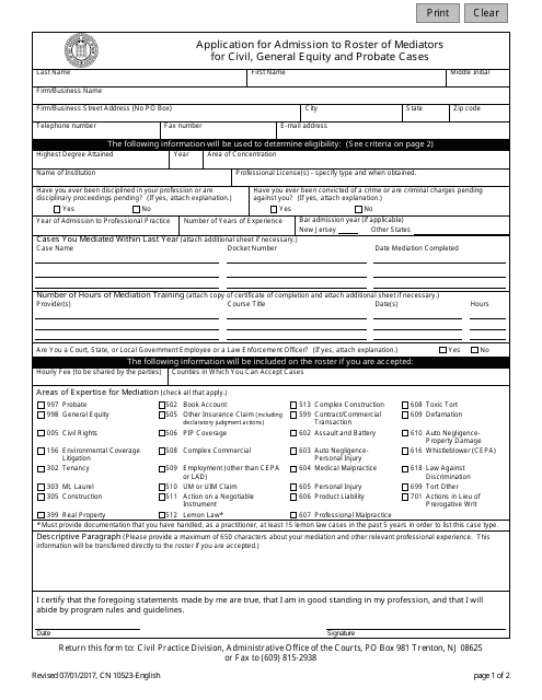 Form 10523  Printable Pdf