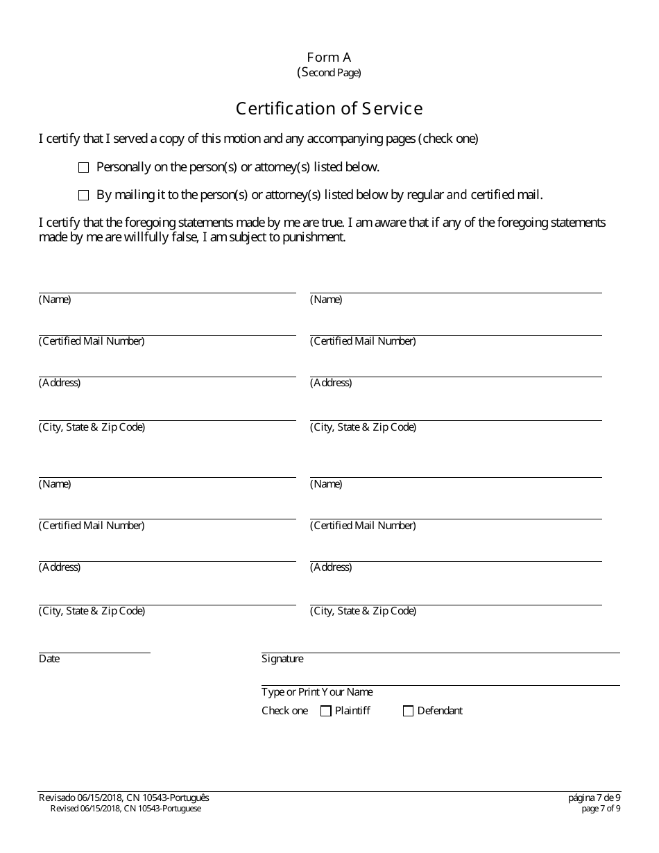 Form A (10543) Notice of Motion - New Jersey (English / Portuguese), Page 7