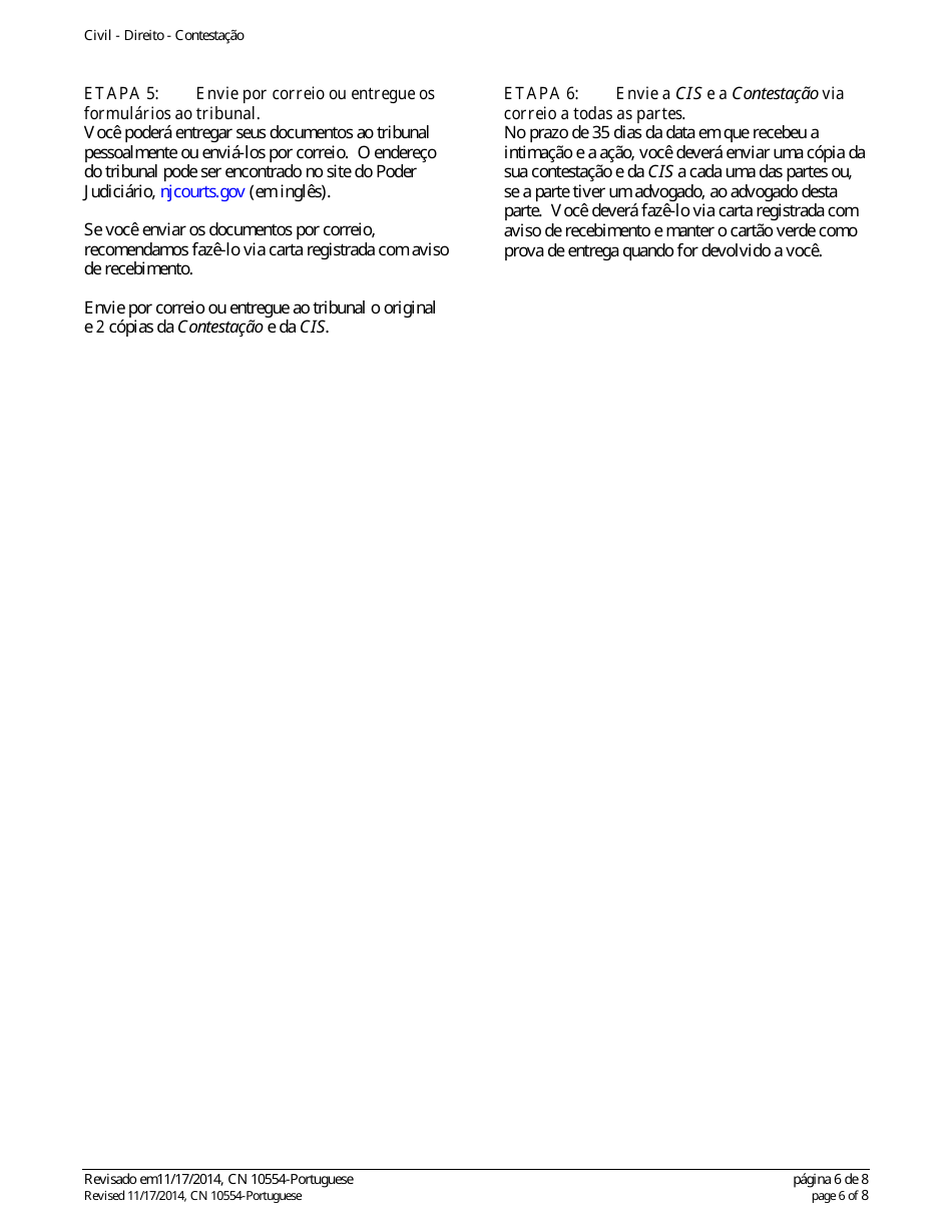 Form A Answer - New Jersey (English / Portuguese), Page 6