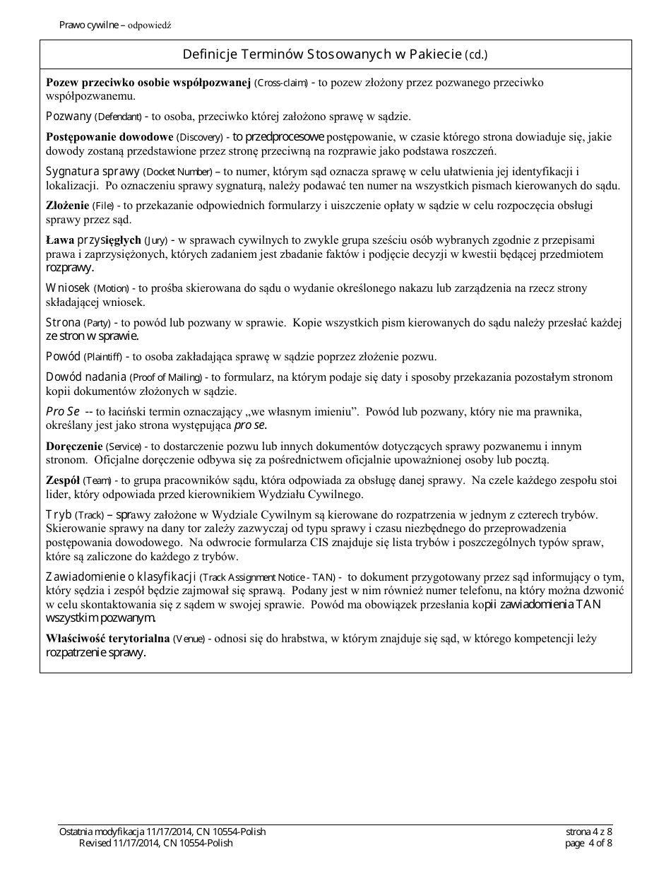 Form A (10554) Answer - New Jersey (English / Polish), Page 4