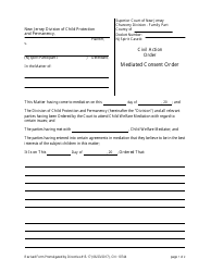 Document preview: Form CN:10744 Mediated Consent Order - New Jersey